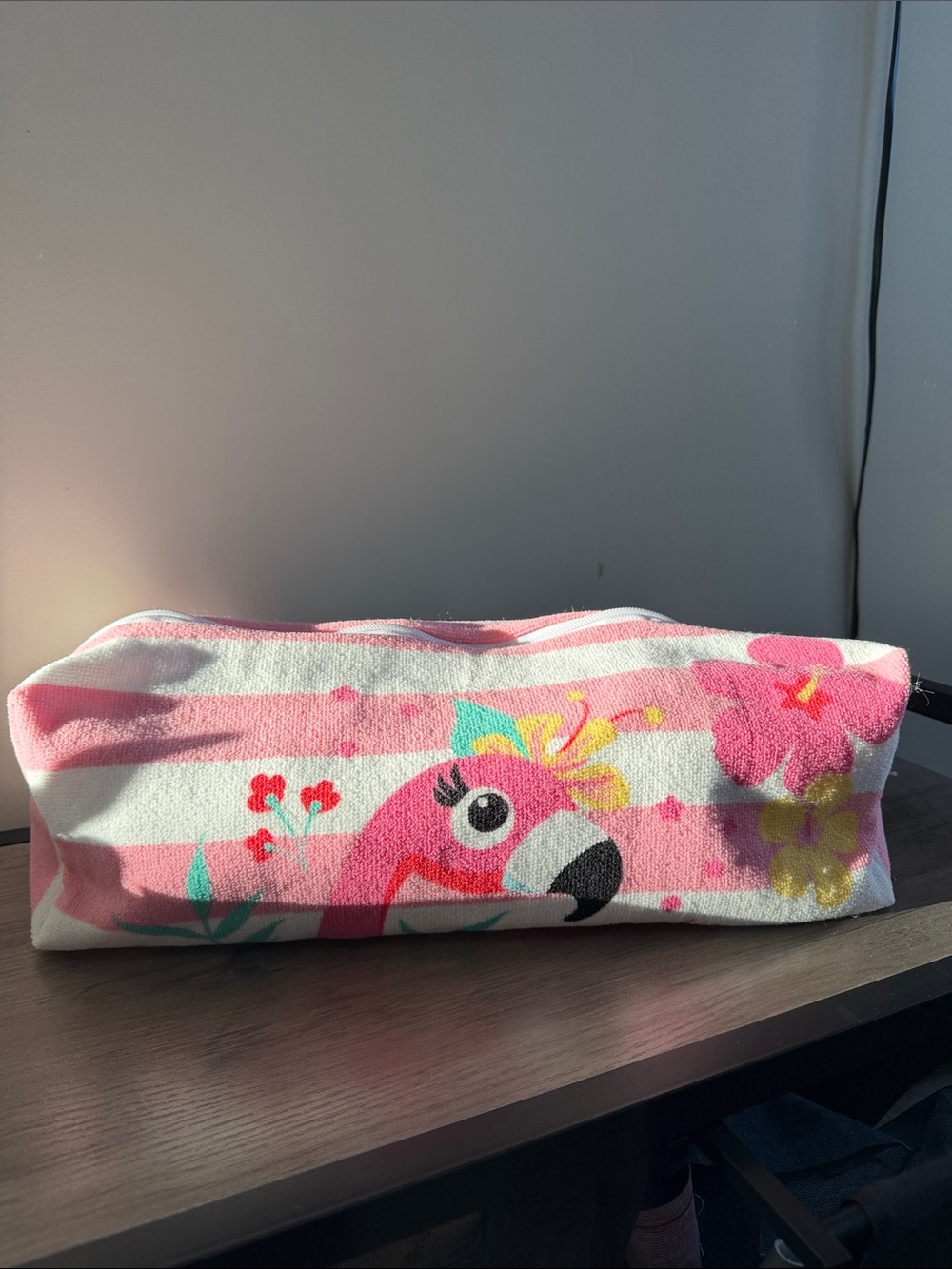 New Pink Flamingo Beach/Swim Towel Bag
